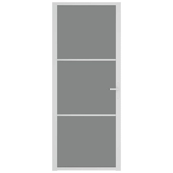 vidaXL Innentür 83x201,5 cm Weiß ESG-Glas und Aluminium
