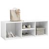 vidaXL Schuhbank Hochglanz-Wei&szlig; 105x35x35 cm Holzwerkstoff
