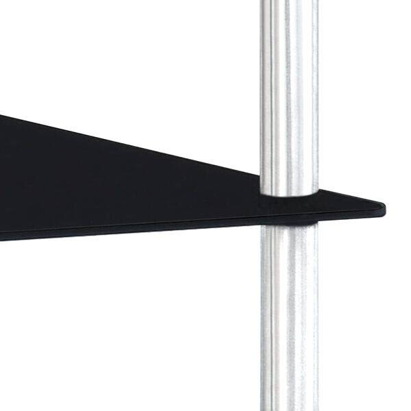 vidaXL Regal mit 4 Ablagen Schwarz 40x40x100 cm Hartglas