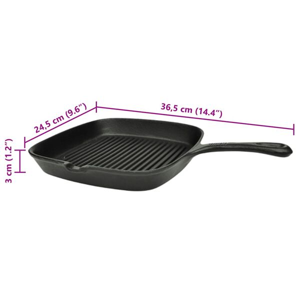 vidaXL Grillpfanne Gusseisen 24 x 23 cm