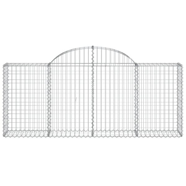 vidaXL Gabionen mit Hochbogen 8 Stk. 200x30x80/100 cm Verzinktes Eisen