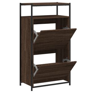 vidaXL Schuhschrank Braun Eichen-Optik 60x34x112 cm Holzwerkstoff