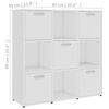 vidaXL B&uuml;cherregal Wei&szlig; 90x30x90 cm Holzwerkstoff