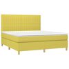 vidaXL Boxspringbett mit Matratze & LED Gr&uuml;n 180x200 cm Stoff