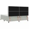 vidaXL Boxspringbett mit LED-Lichtleisten Hellgrau 200 x 200 cm Samt