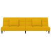 vidaXL Schlafsofa 2-Sitzer mit 2 Kissen Gelb Samt