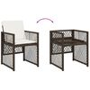 vidaXL 9-tlg. Garten-Essgruppe mit Kissen Braun Poly Rattan