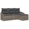 vidaXL Sofa Set 4 stk. Grau Poly-Rattan