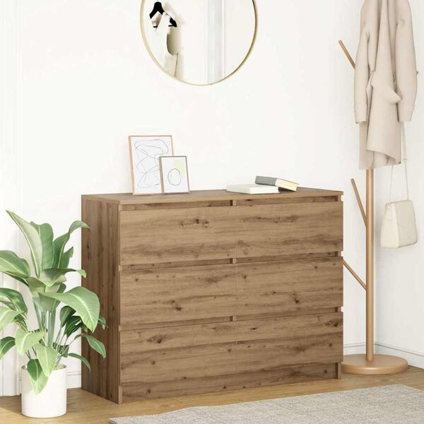 vidaXL Sideboard Artisan-Eiche 100x35x76 cm Holzwerkstoff
