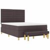 vidaXL Boxspringbett mit Matratze Dunkelbraun 160 x 200 cm Stoff