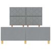 vidaXL Bettgestell mit Kopfteil Hellgrau 140 x 190 cm Stoff