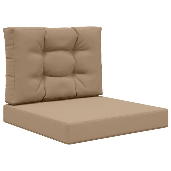 vidaXL Sofakissen f&uuml;r drau&szlig;en 2 pcs Taupe Polyester