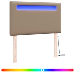 vidaXL LED Kopfteil Cappuccino Kunstleder