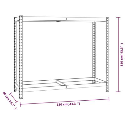 vidaXL Reifenregale mit 2 Böden 4 Stk. Silbern 110x40x110 cm Stahl