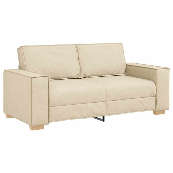 vidaXL 2-Sitzer Sofa Creme 140 cm Stoff