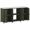 vidaXL Aufbewahrungsset f&uuml;r die K&uuml;che mit Regal 3 pcs Olive Gr&uuml;n