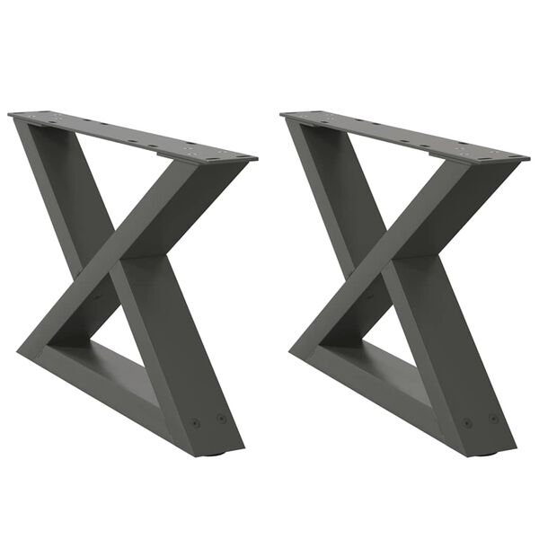 vidaXL Couchtischbeine 2 Stk. Anthrazit 60x(30-31,3) cm Stahl
