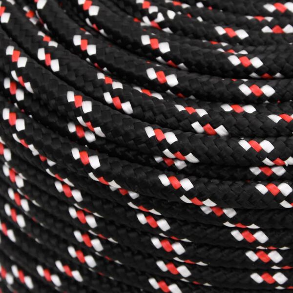 vidaXL Bootsseil Schwarz 8 mm 250 m Polypropylen
