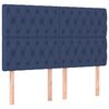 vidaXL Boxspringbett mit Matratze Blau 140x200 cm Stoff