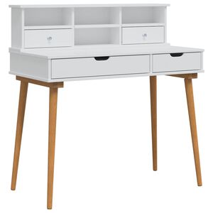 vidaXL Schminktisch-Set FAUSKE 2 stk. Wei&szlig; 100 x 50 x 103,5 cm