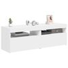 vidaXL TV-Schr&auml;nke mit LED-Leuchten 2 Stk. Wei&szlig; 60x35x40cm