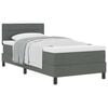 vidaXL Boxspringbett mit Kopfteil Dunkelgrau 90 x 200 cm Stoff