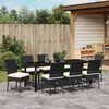 vidaXL Garten Essgruppe 9 pcs Schwarz Pulverbeschichteter Stahl