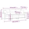 vidaXL 3-Sitzer-Sofa mit Kissen Schwarz 210 cm Mikrofasergewebe