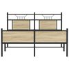 vidaXL Bettgestell ohne Matratze Sonoma-Eiche 140x190 cm Holzwerkstoff
