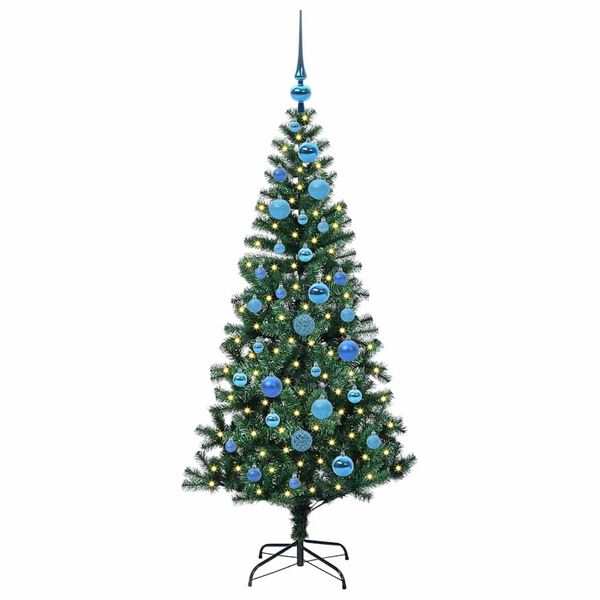 vidaXL K&uuml;nstlicher vorbeleuchteter Weihnachtsbaum Gr&uuml;n 150 cm