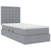 vidaXL Aufbewahrungsbett mit Matratze Hellgrau 90 x 200 cm Polyester