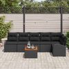 vidaXL Gartensofa-set mit Kissen 7 pcs Schwarz Poly-Rattan