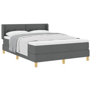 vidaXL Boxspringbett mit Matratze Dunkelgrau 200 x 160 cm Polyester