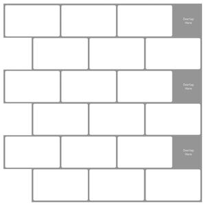 vidaXL U-Bahn-Fliese 20 pcs Wei&szlig; Grau 30 x 30 cm Polyurethan und PET
