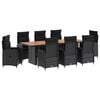 vidaXL Outdoortisch-Set 9 stk. Schwarz Poly-Rattan