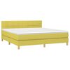 vidaXL Boxspringbett mit Matratze & LED Gr&uuml;n 180x200 cm Stoff