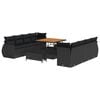 vidaXL Gartensofa-set 11 Stk. Schwarz Poly-Rattan