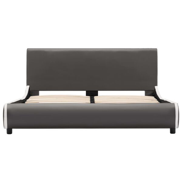 vidaXL Bettgestell Anthrazitgrau Kunstleder 120x200 cm