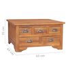 vidaXL Couchtisch Ausklappbare Tischplatte 65x64x35 cm Massivholz Teak