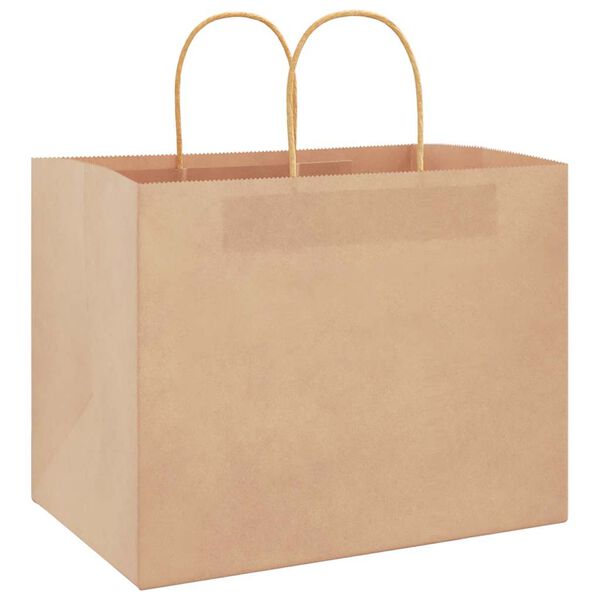 vidaXL Papiertragetaschen 250 Stk. mit Henkeln Braun 32x22x24 cm