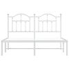 vidaXL Bettgestell mit Kopfteil Metall Wei&szlig; 140x190 cm