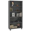 vidaXL Highboard HAMAR Massivholz Kiefer Dunkelgrau