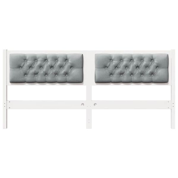 vidaXL Kopfteil Sonstiges Wei&szlig; und Hellgrau 160 cm Massivholz Kiefer