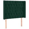 vidaXL Kopfteil mit Ohren Dunkelgr&uuml;n 93x16x118/128 cm Samt