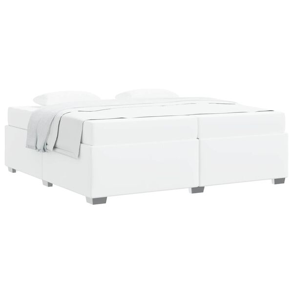 vidaXL Bettrahmen mit Matratze Wei&szlig; 200 x 200 cm Stoff