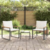 vidaXL M&ouml;belsets mit Kissen 3 pcs Beige und Cremewei&szlig; Rattan