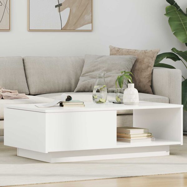 vidaXL Couchtisch mit Schubladen Wei&szlig; 95 x 55 x 31 cm Holzwerkstoff