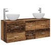 vidaXL Badezimmerschrank-Set 3 stk. Altholz 129 x 35 x 80 cm