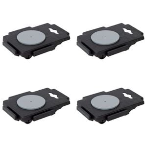 vidaXL Transportroller mit 8 Rollen 4 Stk. Schwarz Polypropylen 150 kg