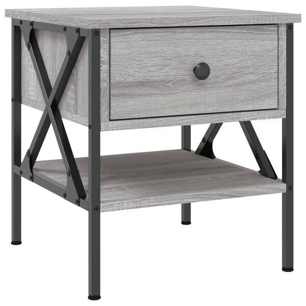 vidaXL Nachttisch Grau Sonoma-Eiche 40x42x45 cm Holzwerkstoff